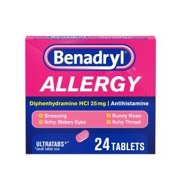 Benadryl Ultratabs Antihistamine Cold & Allergy Relief Tablets;  24 Count