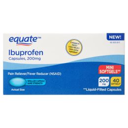 Equate Ibuprofen Mini Softgel Capsules;  200 mg;  40 Count