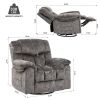 Swivel and Rocking Recliner Chair with Massage and Heating Bonded Leather Sofa