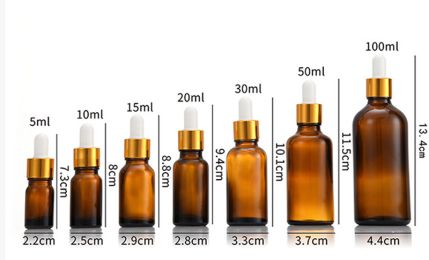 Glass Fine Oil Bottle Avoid Light Glue Head Dropper Bottle Essence Stock Bottling Cosmetics (Option: Brown-15ml)